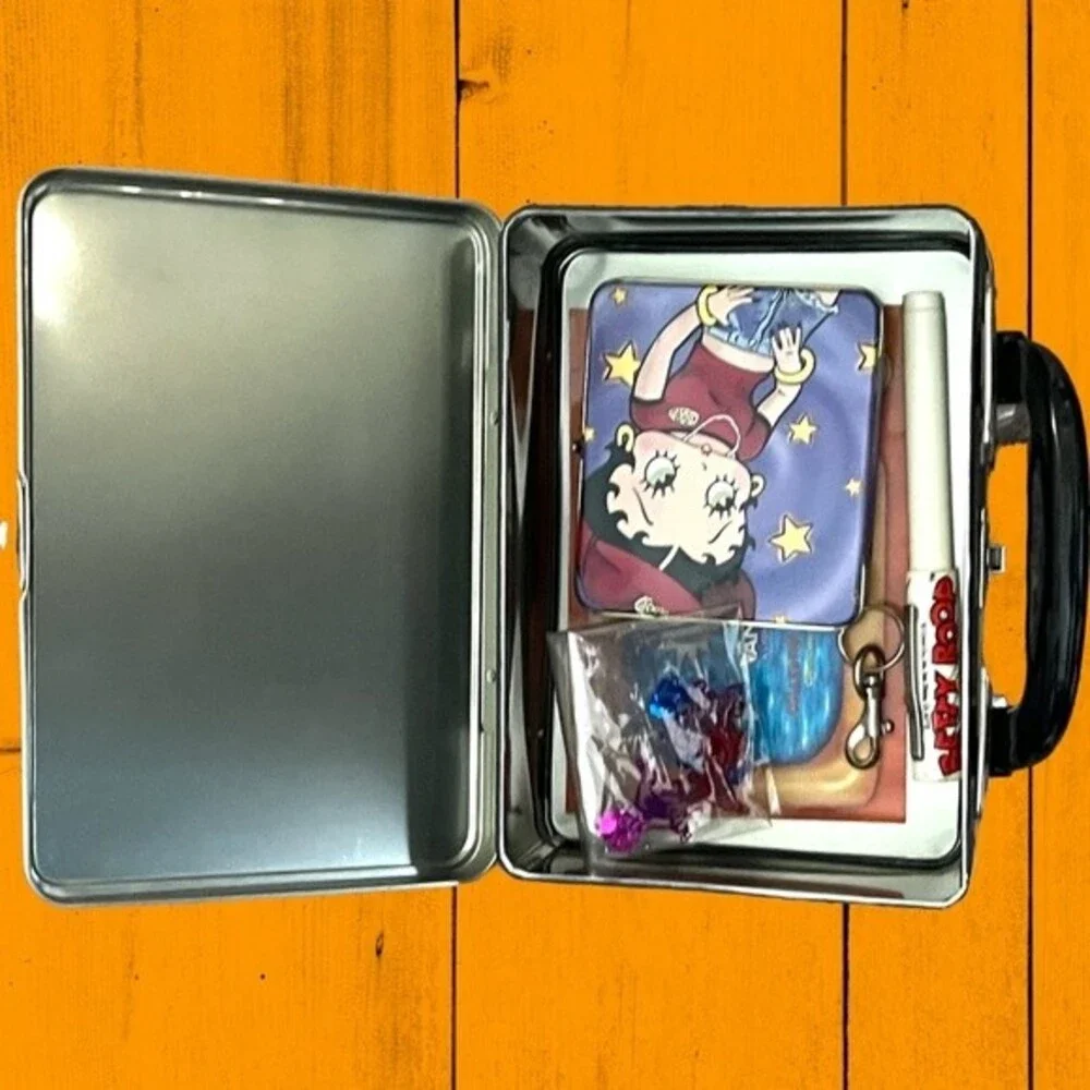Retro Vintage Style Betty Boop Tin Lunch Box. Super adorable and collectible.